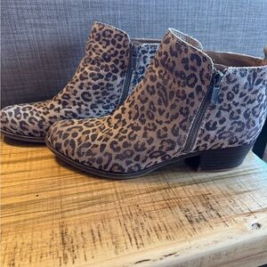 Cheetah print booties